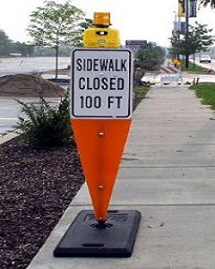 ADA Warning Light w/Cone & Base